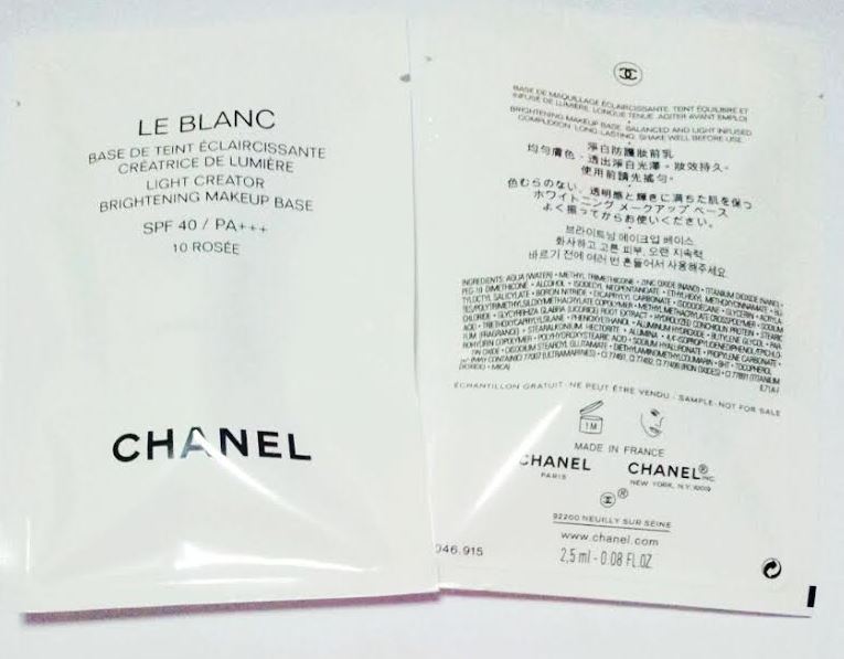 ขาย**พร้อมส่ง**Chanel Le Blanc Light Creator Brightening Makeup Base SPF40  PA+++ # 10 Rosee ขนาดทดลอง 2.5 ml.  เบสที่ช่วยปรับโทนสีผิวตามธรรมชาติให้สว่างเรียบเสมอกัน ลดรอยตำหนิ  เครื่องสำอางติดทนนานยิ่งขึ้น  และช่วยให้ผิวเปล่งประกายเป็นธรรมชาติได้ยาวนานถึง