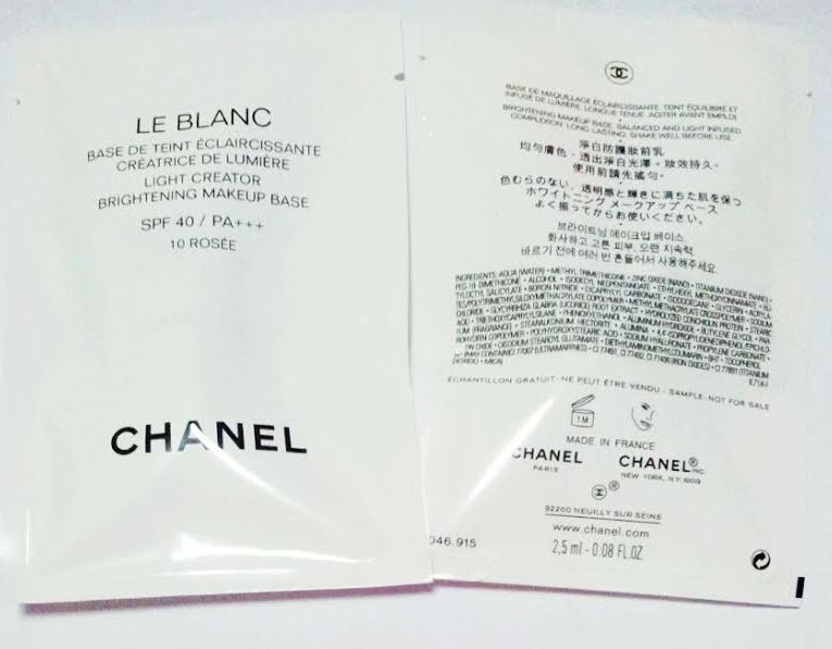 Chanel Le Blanc La Base Makeup Base SPF 40 PA+++ 2.5ml ROSEE