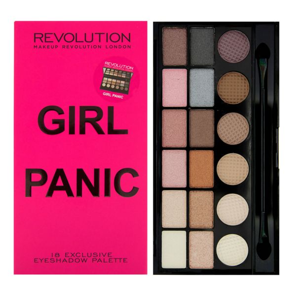 *พร้อมส่ง*Makeup Revolution MUR Salvation Palette Girl Panic แบรนด์ใหม่จากอังกฤษ พาเลทอายเชโดว์ 18 สี โทนสีหวาน สีที่สาวๆต้องมีคะ มีเนื้อแมท 6 สี กับเนื้อชิมเมอร์ 12 สี สีสวยระยิบระยับ เม็ดสีเข้มเนื้อเนียนละเอียด ติดทน