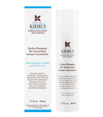 รูปภาพที่1 ของสินค้า : **พร้อมส่ง**Kiehl's Hydro-Plumping Re-Texturizing Serum Concentrate 50ml. เซรั่มนวัตกรรมใหม่ ช่วยฟื้นฟูสภาพผิว ให้ผิวฟูดูอิ่มเอิบ ลดเลือนริ้วรอย ผสานส่วนผสมจากธรรมชาติช่วยเสริมความชุ่มชื้นให้ผิวดูอิ่มเอิบ รู้สึกถึงผลลัพธ์ที่ดีขึ้น 7 ประการใน 7 วัน ช่วยให้