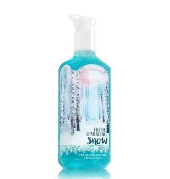 **พร้อมส่ง**Bath & Body Works Fresh Sparkling Snow Deep Cleansing Hand Soap 236 ml. เจลล้างมือฆ่าเชื้อโรค ใช้กับน้ำ มีเม็ดสครับช่วยขัดผิวมือให้สะอาดยิ่งขึ้น มีกลิ่นหอมติดทนนาน กลิ่นผลแพร์ผสมกับเมล่อน และแต่งปลายกลิ่นให้หอมนุ่มขึ้นด้วยกลิ่นมัคส์คะ
