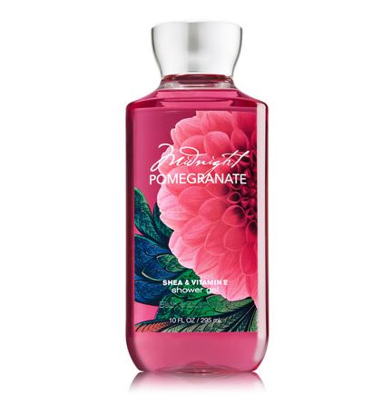 **พร้อมส่ง**Bath & Body Works Midnight Pomegranate Shea & Vitamin E Shower Gel 295ml. เจลอาบน้ำกลิ่นหอมติดกายนานตลอดวัน กลิ่นนี้จะหอมทับทิม คล้ายๆพวกน้ำทับทิมค่ะ ผสมกลิ่นดอกมะลิและแบรคเบอร์รี่ กลิ่นหอมชัดติดทนนาน