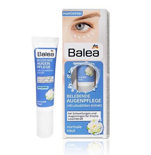 รูปภาพที่1 ของสินค้า : Balea Revitalizing Eye Care with Lotus Extract 15ml. ครีมบำรุงผิวรอบดวงตาช่วยฟื้นฟูผิวรอบดวงตา ลดอาการบวมของผิวและลดริ้วรอยหมองคล้ำรอบดวงตาให้แลดูสดใสขึ้น มีส่วนผสมหลักของสารสกัดจากดอกบัว ซึ่งไปอุดมด้วยสารต้านอนุมูลอิสระอันเป็นต้นเหตุแห่งริ้วร