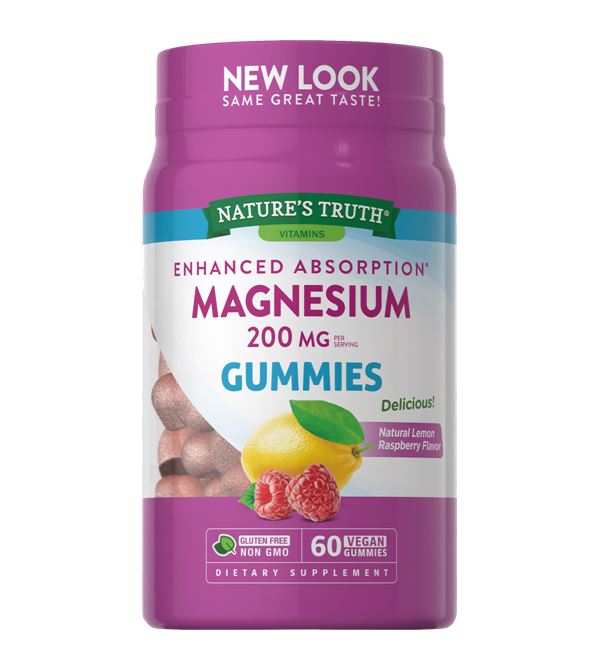 รูปภาพที่1 ของสินค้า : Nature's Truth Vitamins Magnesium 200mg Gummies Natural Lemon Raspberry 60 Vegan Gummies กัมมี่เจลลี่แมกนีเซียม รสเลมอนราสเบอรี่ แสนอร่อย ทานง่าย เหมาะสำหรับคนไม่ชอบทานวิตามินแบบเม็ด เหมาะสำหรับผู้หญิง และผู้ชายที่ต้องการการผ่อนคลายกล้ามเนื้อ สุขภาพห
