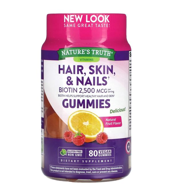 รูปภาพที่1 ของสินค้า : Nature's Truth Vitamins Hair, Skin & Nails Biotin 2,500 MCG Gummies Natural Fruit 80 Vegan Gummies กัมมี่วิตามินไบโอตินบํารุงผม เล็บและผิว รสผลไม้คุณภาพเกรดพรีเมี่ยม พร้อมส่วนผสมของวิตามินอี วิตามินซี ที่ช่วยบำรุงผม เล็บ ผิว ได้อย่างดี รสชาติอร่อ