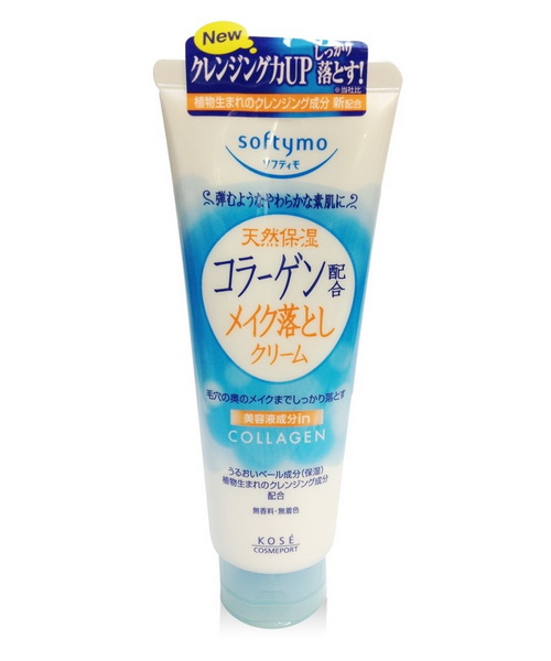 รูปภาพที่1 ของสินค้า : KOSE SOFTYMO Super Cleansing Collagen Cream Make Up Remover 210 g. ครีมทำความสะอาดเครื่องสำอางก่อนล้างหน้าซุปเปอร์คอลลาเจน เนื้อครีมเนียนนุ่มที่สามารถทำความสะอาดเครื่องสำอางได้อย่างหมดจด โดยไม่ทำให้หน้าแห้งตึงหลังการล้างหน้า ส่วนผสมของคอลลาเจน