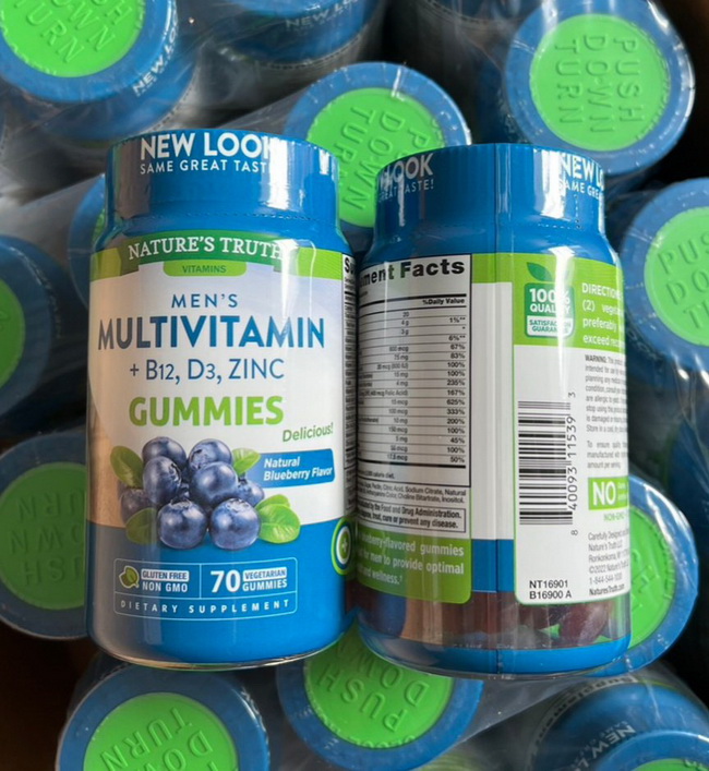 ٻҾ2 ͧԹ : Nature's Truth Vitamins Men's Multivitamin + B12, D3, ZincGummies Natural Blueberry 70 Vegetarian GummiesԵԹѺ ԵԹ 12, 3 ЫԧٻẺҹ ʺʹ ҧѧҹ آҾç 