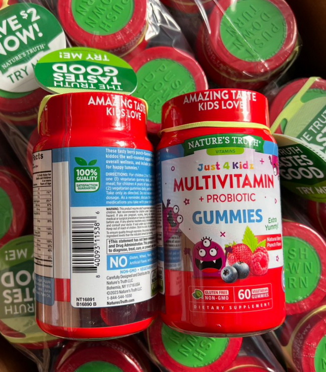 ٻҾ2 ͧԹ : Nature's Truth Vitamins Just 4 Kidz Multivitamin + Probiotic GummiesNatural Berry Punch 60 VegetarianGummies ԵԹѺѺͧ 2 Ǻ ʼ·ҹ ԵԹʹԵҡԡһСͺԵԹҡ ҷ A, C, D, B,E, Zinc