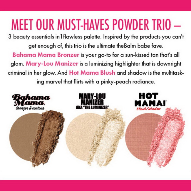 ٻҾ2 ͧԹ : The Balm 3 Must-Haves Powder Bronzer, Luminizer & Blush All-in-One 6.6 g ش ŵ˹ 3  Must-Haves Trio Եѳ㹾ŵդúŷ ͹/ੴ кѪö ҤúѴ
