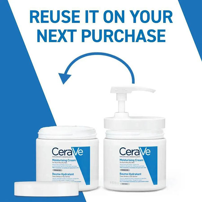 �ٻ�Ҿ���2 �ͧ�Թ��� : CeraVe Moisturizing Cream Interchangeable Multi-Pack, 16 oz Jar with Pump + 16 oz Jar (ᾤ ��лء�˭� 454 g 2 ��лء �������ǻ���) �������ا��Ǵѧ�ҡ����ԡ� ��ǹ����駨���˹�Ҵ���¹��� 2 in 1 ������˹����е�� ��ǧ�˹����֡��Ҽ����� ��˹�����Ǫ