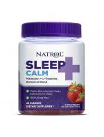 Natrol Sleep + Calm  60 Strawberry Gummies  ͧҡ US 100% ԵԹ紡͹Ѻ+͹ ٻẺ ʵ ˹ֺ ҹ ǹçѧͧnԹ 㹡ü͹ ͹Ѻ ҧʴ ʹ ҡֹ
