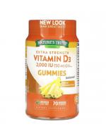 Nature's Truth Vitamins Extra Strength Vitamin D3 2,000 IU 50 MCG Gummies Natural Pineapple 70 Vegetarian Gummies ԵԹ3 ѻô ·ҹ ˹ҷӤѭ㹡áекԤѹͧҧ ǹ㹡ôٴªͧ