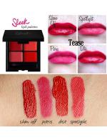**พร้อมส่ง**Sleek Lip 4 Lipstick Palette # Tease 856 ลิปพาเลทใหมล่าสุด 4 สี โทนสีแดง สีแรงแดงได้อีกคร้า เพื่อการ Mix and Match ที่สนุกสนานยิ่งขึ้น โดยในพาเลทได้รวบรวมลิปสติกเนื้อแมทช์, ลิปกรอส, สิปเนื้อซาติน, ลิปสีสวยคมชัด ติดทนนาน คุณภาพเทียบเท่าแบรนด์ดั **พร้อมส่ง**Sleek Lip 4 Lipstick Palette # Tease 856 ลิปพาเลทใหมล่าสุด 4 สี โทนสีแดง สีแรงแดงได้อีกคร้า เพื่อการ Mix and Match ที่สนุกสนานยิ่งขึ้น โดยในพาเลทได้รวบรวมลิปสติกเนื้อแมทช์, ลิปกรอส, สิปเนื้อซาติน, ลิปสีสวยคมชัด ติดทนนาน คุณภาพเทียบเท่าแบรนด์ดั