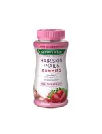 Nature's Bounty Optimal Solutions Hair, Skin & Nails Gummies with Biotin 2500 mcg. 80 Strawberry Gummies   çԵԹʵ ǹͧ͵Թºا˹ ҧ ǡШҧ ç 