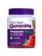 Natrol Gummies Melatonin 10 Mg.  90 Strawberry Gummies ของแท้จาก US 100% วิตามินเมลาโทนินแบบกัมมี่ รสสตรอเบอร์รี่ ช่วยทำให้รู้สึกผ่อนคลาย นอนหลับง่ายขึ้น หลับสบายไม่ตื่นกลางดึก ตื่นมาสมองปลอดโปร่ง ช่วยให้อาการ jet lag ดีขึ้น ช่วยให้ร่างกายต