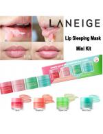 LANEIGE Lip Sleeping Mask Mini Kit 4 ชิ้น*8กรัม ลิปบาล์ม 4 กลิ่น ใช้เป็น Over Night Mask For Lip หรือ บำรุงริมฝีปาก ทาบางๆ เพิ่มความชุ่มชื่นในระหว่างวัน อุดมด้วย Vitamin C เข้มข้นจาก Berry Mix Extract ช่วยลดความแห้งกร้าน ขจัดส่วนที่ลอก แตก เป็น