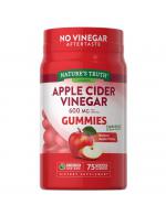 Nature's Truth Vitamins Apple Cider Vinegar 600 mg 75 Gummies  กัมมี่เจลลี่รสชาติอร่อยทานง่าย ช่วยกระตุ้นการเผาผลาญไขมัน ช่วยเรื่องการเผาผลาญและลดระดับน้ำตาลในเลือด  ผลิตจากน้ำส้มสายชูหมักจากแอปเปิ้ลออแกนิค  ปราศจากกลูเตน นม สิ่งปรุงแต่งรสและสี ไม่เป