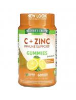 Nature's Truth Vitamins C + Zinc Immune Support Natural Lemon 60 Vegan Gummies วิตามินกัมมี่เสริมภูมิคุ้มกัน รวมวิตามิน สร้างภูมิคุ้มกันไว้ในตัวนี้กัมมี่เดียว ทั้ง Vitamin C , Zinc กัมมี่ วิตามิน ซี + ซิ้งค์ รส เลม่อน อร่อย เปรี้ยวๆหวานๆ ช่วยให้ระบบภ
